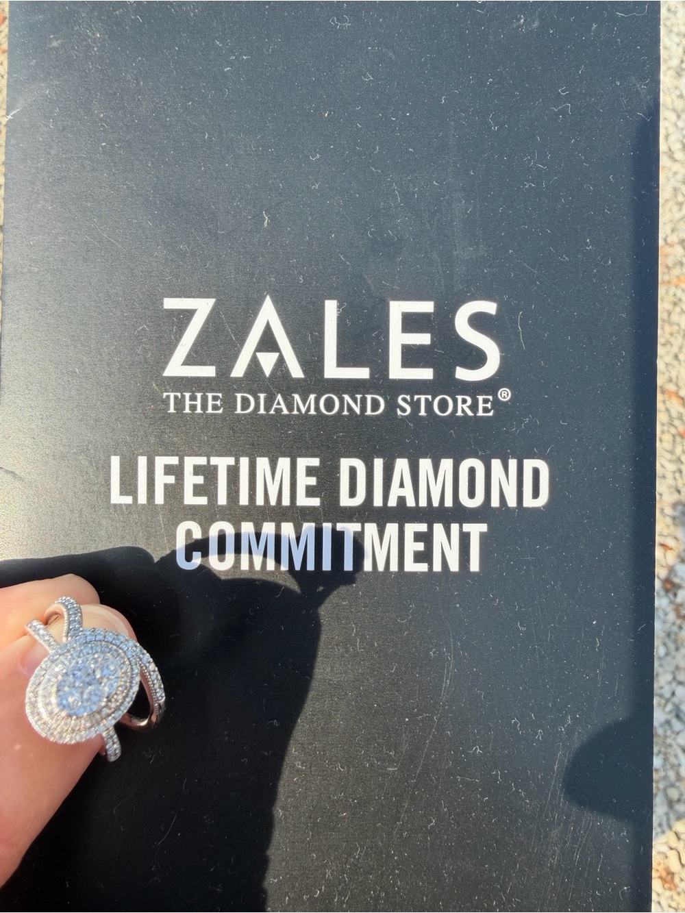 Zales White Gold and Diamond Halo Engagement Ring Set